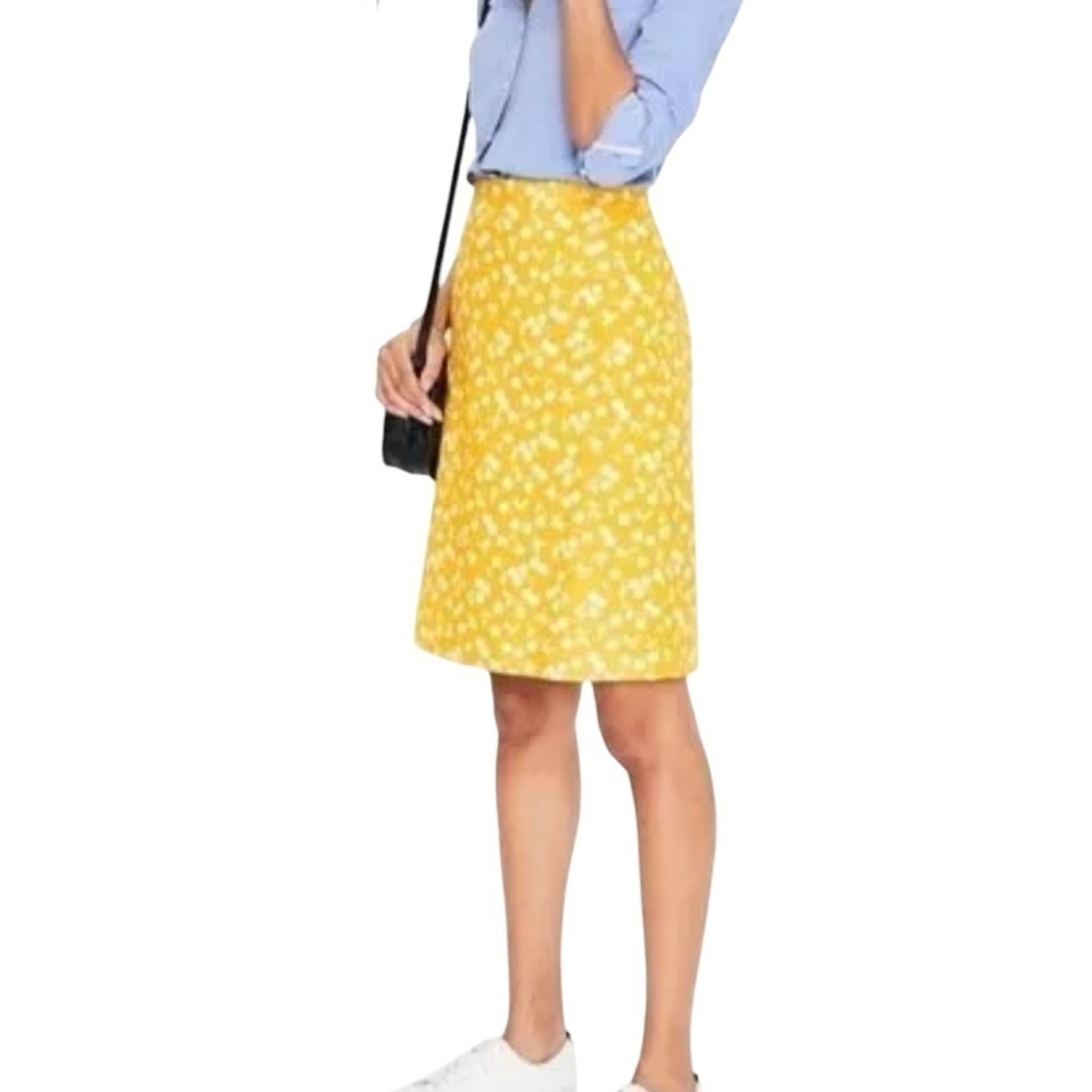 BODEN Floral Yellow and White‎ A- Line  Skirt